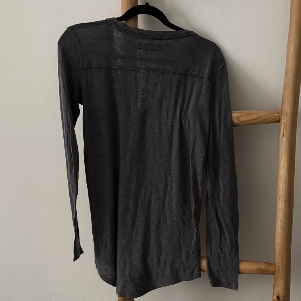 Free People Betty Charcoal grey  Long Sleeve Tee - Picture 4 of 4